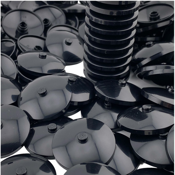 100 Lego Round Black Specialty Caps Plate 2x2 - New - A491 - Picture 10 of 12